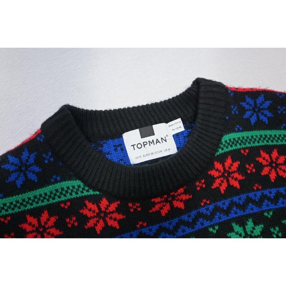 Topman Ugly Christmas Sweater Acrylic Snow Flakes‎ Mens Size Medium
